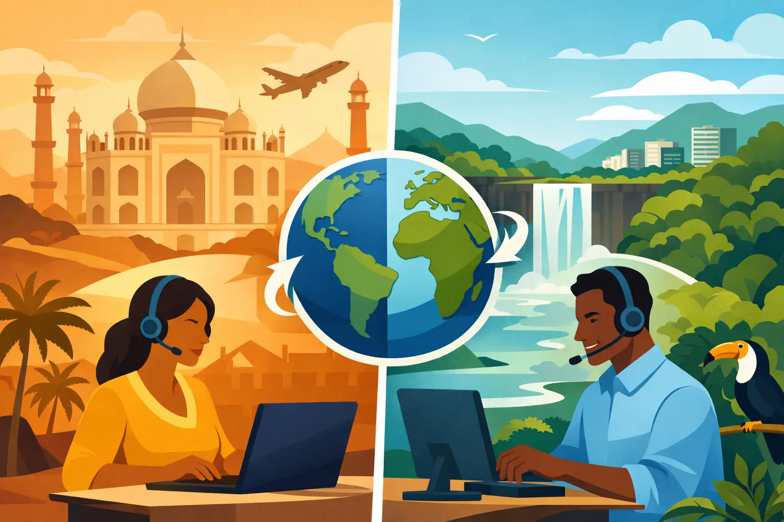 India vs Nearshore Call Center in Guyana, South America