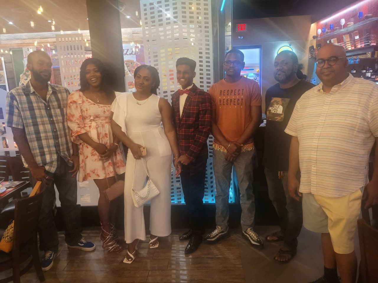 The team, out celebrating together