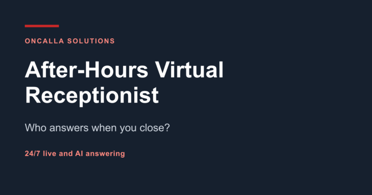 After hours virtual receptionist answering calls when the office is closed