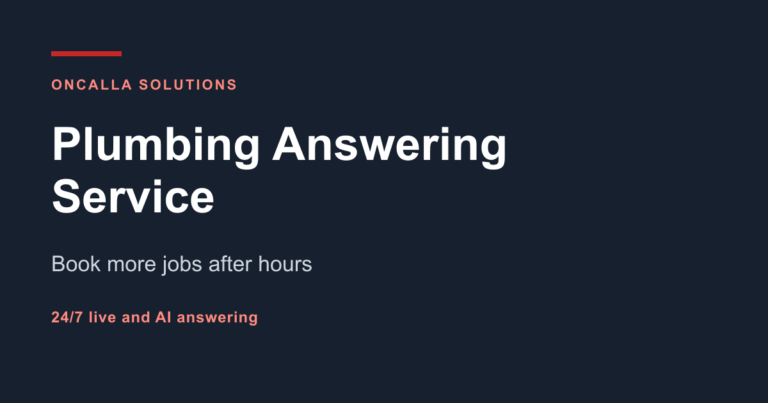 Plumbing answering service taking an emergency call for a plumber